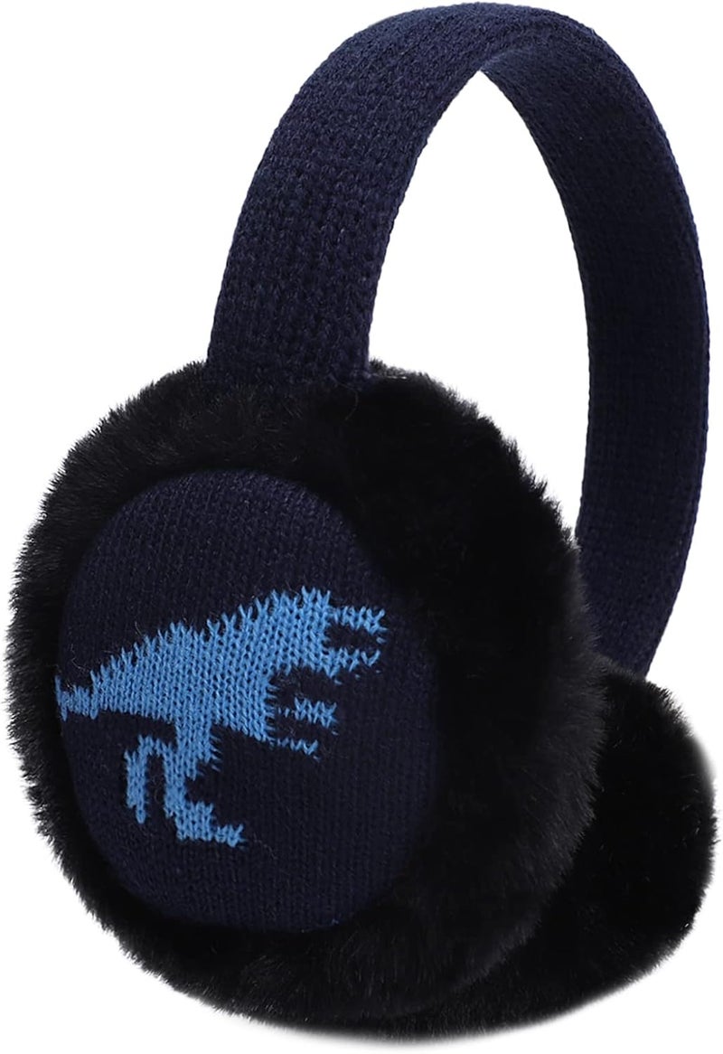 BUTITNOW Toddler Kids Knit Dinosaur Earmuffs Soft Plush Comfortable Winter Outdoor Ear Warmers for Boys Girls - Image 3